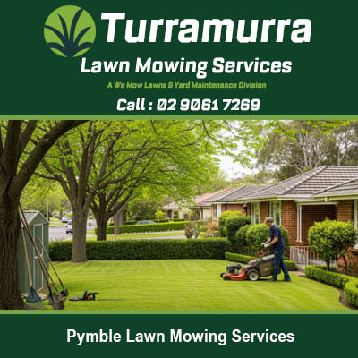 Professional ride on mower maintaining residential lawn in Pymble