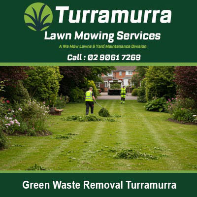 Workers collecting green waste in Turramurra
