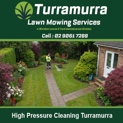 Worker using high pressure cleaning equipment in Turramurra