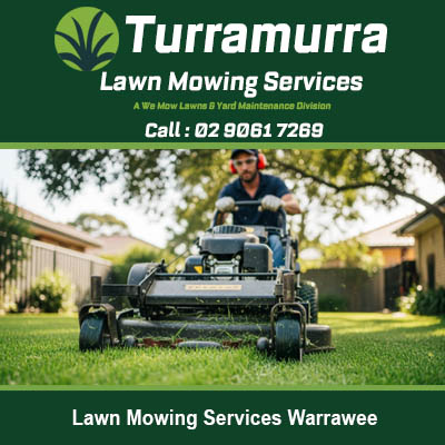 Ride on mower providing professional lawn mowing services in Warrawee